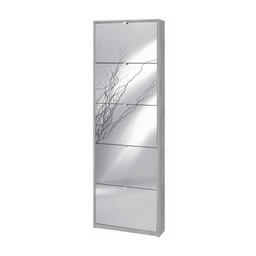 [OSK555CESPK] Scarpiera slim cinque ante a specchio Beton Cemento 63x18x h190 cm