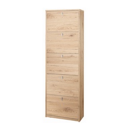[19914090] Scarpiera slim cinque ante doppia ribalta Rovere Naturale 63x29x h190 cm