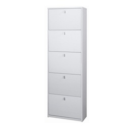 [ASK565BFBFK] Scarpiera slim salvaspazio cinque ante Bianco Cenere 63x29x h190 cm