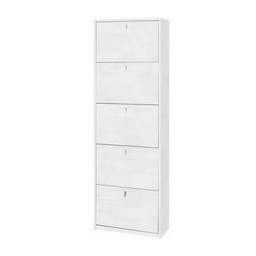 [OSK565OSOSK] Scarpiera slim salvaspazio cinque ante Bianco Ossido 63x29x h190 cm