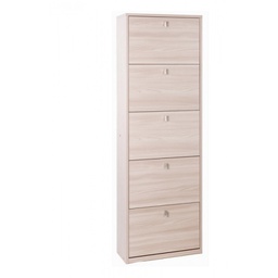 [OSK565OLOLK] Scarpiera slim salvaspazio cinque ante Olmo Chiaro 63x29x h190 cm
