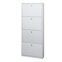 [OSK554BFBFK] Scarpiera slim salvaspazio quattro ante Bianco Cenere 63x18x h154 cm