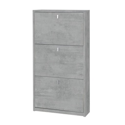 [OSK553CECEK] Scarpiera slim salvaspazio tre ante Beton Cemento 63x18x h117 cm