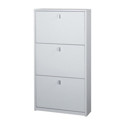 [OSK553BFBFK] Scarpiera slim salvaspazio tre ante Bianco Cenere 63x18x h117 cm