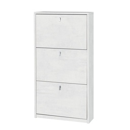[ASK553OSOSK] Scarpiera slim salvaspazio tre ante Bianco Ossido 63x18x h117 cm