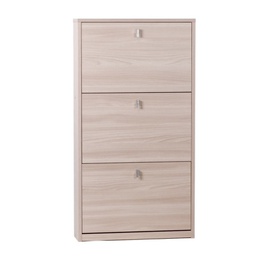 [OSK553OLOLK] Scarpiera slim salvaspazio tre ante Olmo Chiaro 63x18x h117 cm