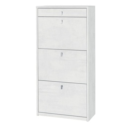 [OSK567OSOSK] Scarpiera slim salvaspazio tre ante un cassetto Bianco Ossido 63x29x h127 cm