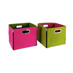 [B0213032] Scatola in feltro con zip verde fucsia assortite