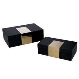 [V5035460000] Scatola legno 1-2 nero rettangolare cm31x20h10
