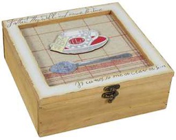 [V9177460000] Scatola portathe decoro tazza yo-2527 cm. 24 x 24 h 8,5