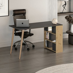 [FZ97114] Scrivania Pina 120 con libreria laterale noce antracite