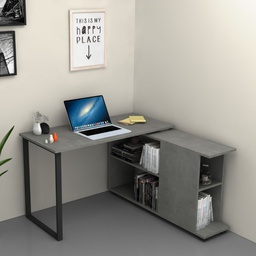 [FZ94264] Scrivania con libreria cemento Oslo 120x60xh 74 cm