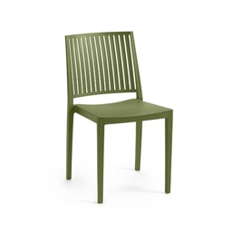 [FZ99899] Sedia Bars in Polipropilene Verde Oliva Resistente ai Raggi UV e Umidità L46 x P56 x H82