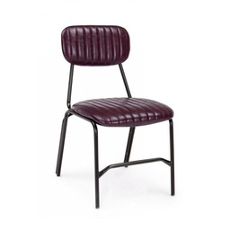 [B0746101] Sedia Debbie bordeaux vintage in ecopelle