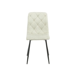 [FZ100173] Sedia Imbottita Beige con Cuciture a Rombo  43x45x91 cm