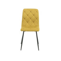 [FZ100175] Sedia Imbottita Gialla con Cuciture a Rombo L 43 x P 45 x H 91 cm