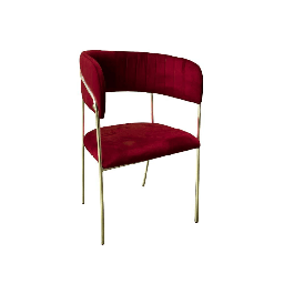 [FZ99685] Sedia Key tessuto rosso scuro e struttura oro