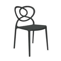 [FZ97479] Sedia Lovely in Polipropilene Nera Resistente ai Raggi UV e all'Umidità L59 x P53 x H82