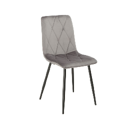 [EFFEZ99317] Sedia Okar tessuto grigio cuciture a rombo EFFEZ
