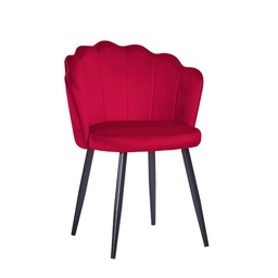 [FZ99745] Sedia Omni in Velluto Rosso con Gambe in Metallo Nero 64 x 58 x 80 cm