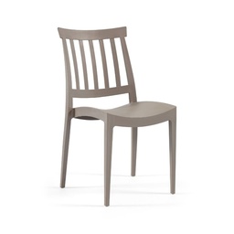 [FZ98315] Sedia Sara in Polipropilene Tortora Resistente UV e Umidità L44 x P51 x H79 cm