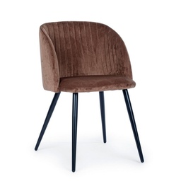 [B0734286] Sedia acciaio velluto ruggine Queen cm 53 x 57 x 81,5
