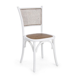 [B0743656] Sedia bianco in legno stile rustico