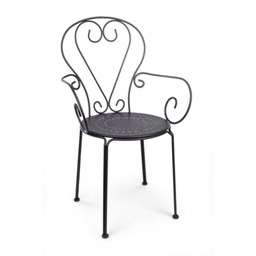 [B0802391] 4xSedia da giardino con braccioli in acciaio Antracite ETIENNE 49x49x h89 cm