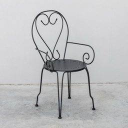 [19915528] Sedia da giardino con braccioli in acciaio Grigio Scuro PARIS 49x50x h80 cm