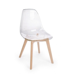 [B0733033] Sedia da pranzo in policarbonato Trasparente EASY 52x47x h82 cm