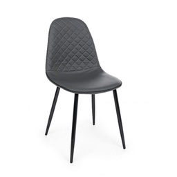 [B0733004] Sedia da pranzo in similpelle Grigio Scuro AMANDA 45x54x h87 cm