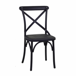 [V28047400NE] Sedia esterno plastica cross nero cm39x43 x h45,5-89,5