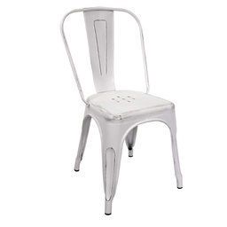 [V8041810000] Sedia ferro new bristol bianco antico cm 51x43h84