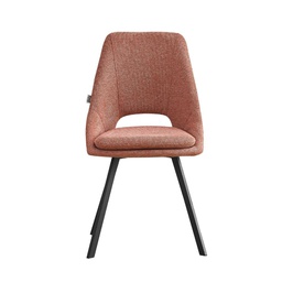 [FZ100008] Sedia imbottita in tessuto salmone  85x56x48 cm