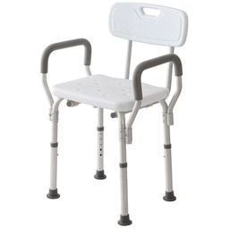 [BR889001] Sedia in Alluminio per Doccia Bianco-Argento 51x44,5x h83 cm