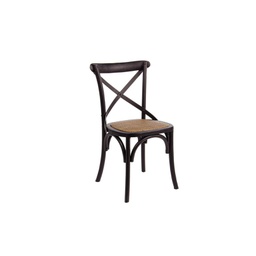 [B0743234] Sedia in Olmo Cross Nero retro