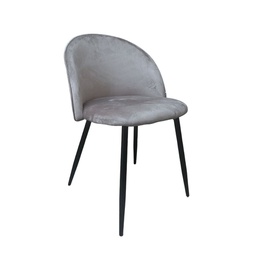 [FZ99843] Sedia in Tessuto Grigio con Gambe in Metallo Nero  78x47x57 cm