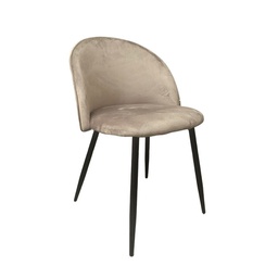 [FZ99844] Sedia in Tessuto Tortora con Gambe in Metallo Nero  78x47x57 cm