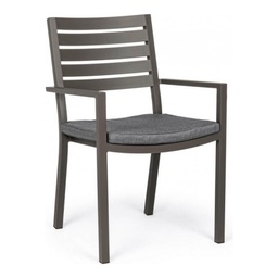 [20041111] Sedia in alluminio con cuscini Helina Coffee