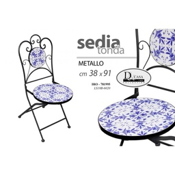 [GIC781995] 2x Sedia in ferro pieghevole seduta tonda cm 38 x 91 h