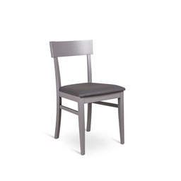 [OM/172/GS] 4x Sedia in legno laccato grigio scuro con seduta in similpelle 445xh. 82 cm