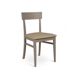 [OM/172/TO] 4x Sedia in legno laccato tortora con seduta in similpelle 445xh. 82 cm