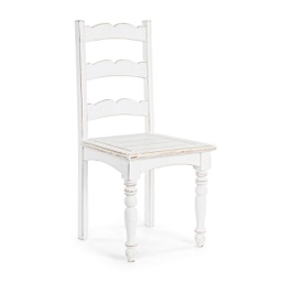 [B0745070] Sedia in legno stile rustico bianco shabby