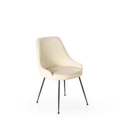 [OM/395/BI] 4xSedia in microfibra con seduta bianca e gambe nere 48,5x49x5x80h cm