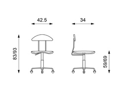 [OM/126/BL] 4x Sedia in polipropilene blu 342,5x83/93h cm 