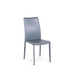 [OM/140/G] 4x Sedia in similcuoio grigio scuro  struttura in metallo rivestito  41x4h.95 cm