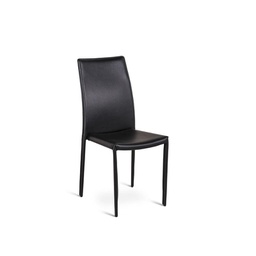 [OM/140/N] 4x Sedia in similcuoio nero struttura in metallo rivestito  41x4h.95 cm