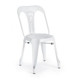 [B0732056] Sedia in stile contemporaneo in acciaio Bianca MINNEAPOLIS 44x53x h83 cm