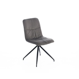 [OM/282/GT] 4xSedia in tessuto microfibra effetto velluto grigio scuro 438xh. 86.5 cm