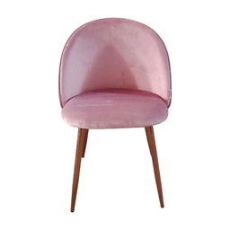 [FZ99842] 4x Sedia in tessuto rosa con gambe in metallo oro rosa  78x47x57 cm